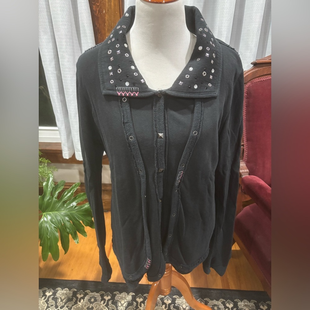 Buckle Black Studded Cardigan
